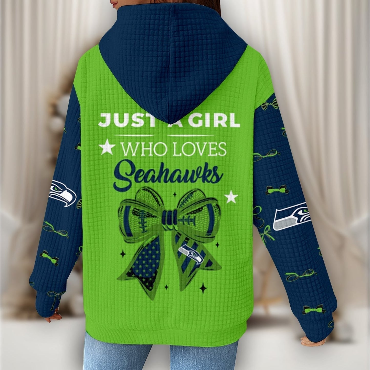 Premium NFL X SEA Women's Waffle Hoodie NDT NHM