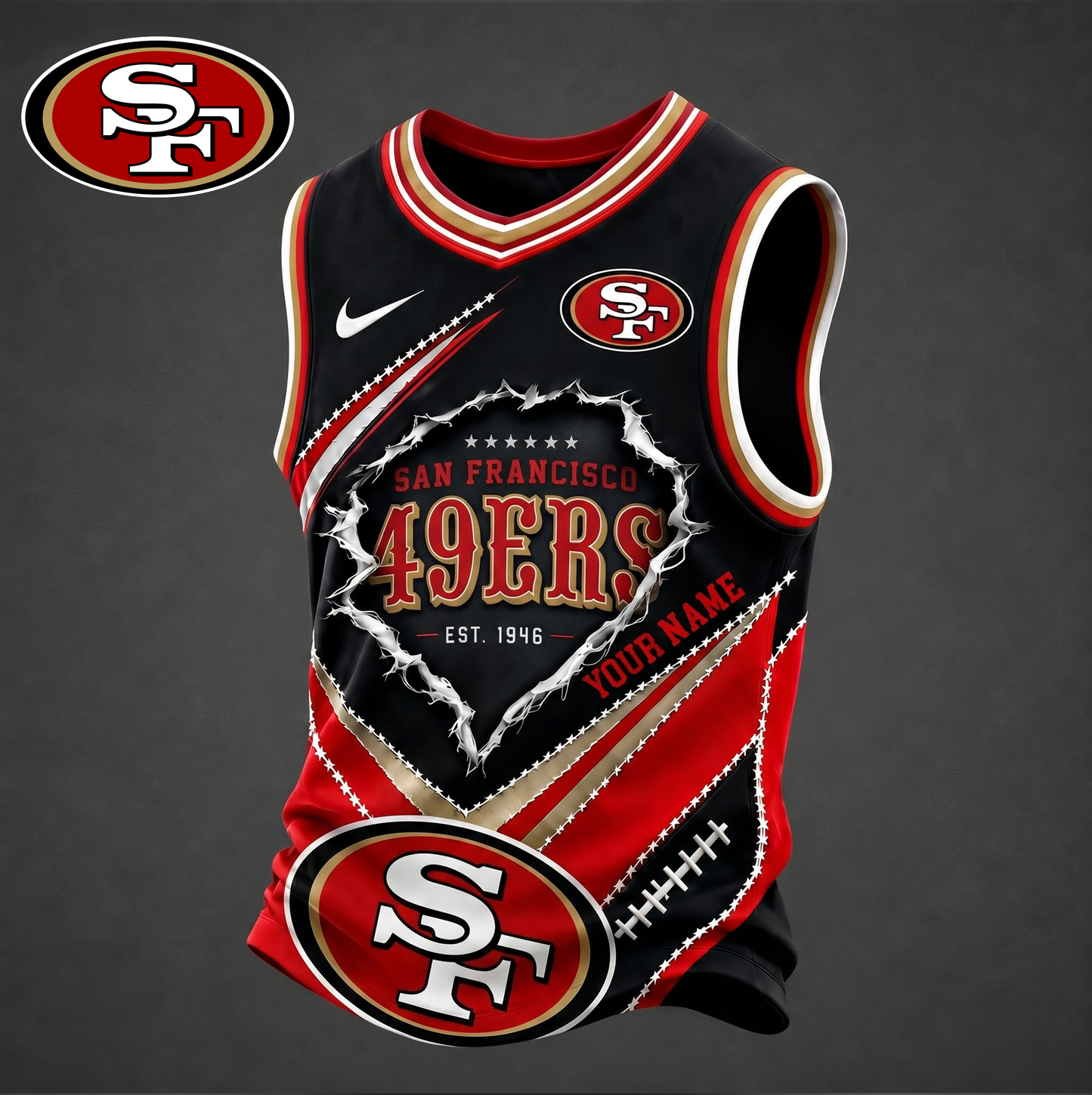 Premium NFL X SF Game Day V-neck Tank Top Shirt FOR SUMMER HOLIDAY NDT VHM 050626