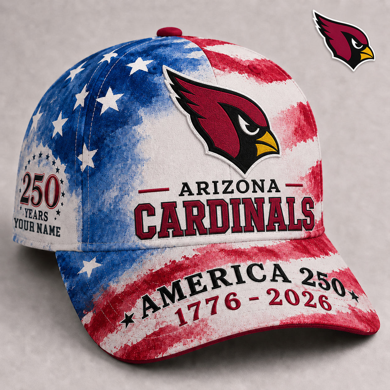 Premium NFL x ARI 250 Years Of Freedom Custome Name Cap 160626