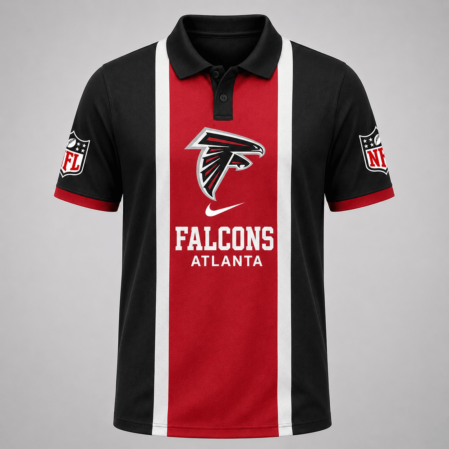 Premium NFL x ATL Sports Inspired Vertical Stripe Polo 250626