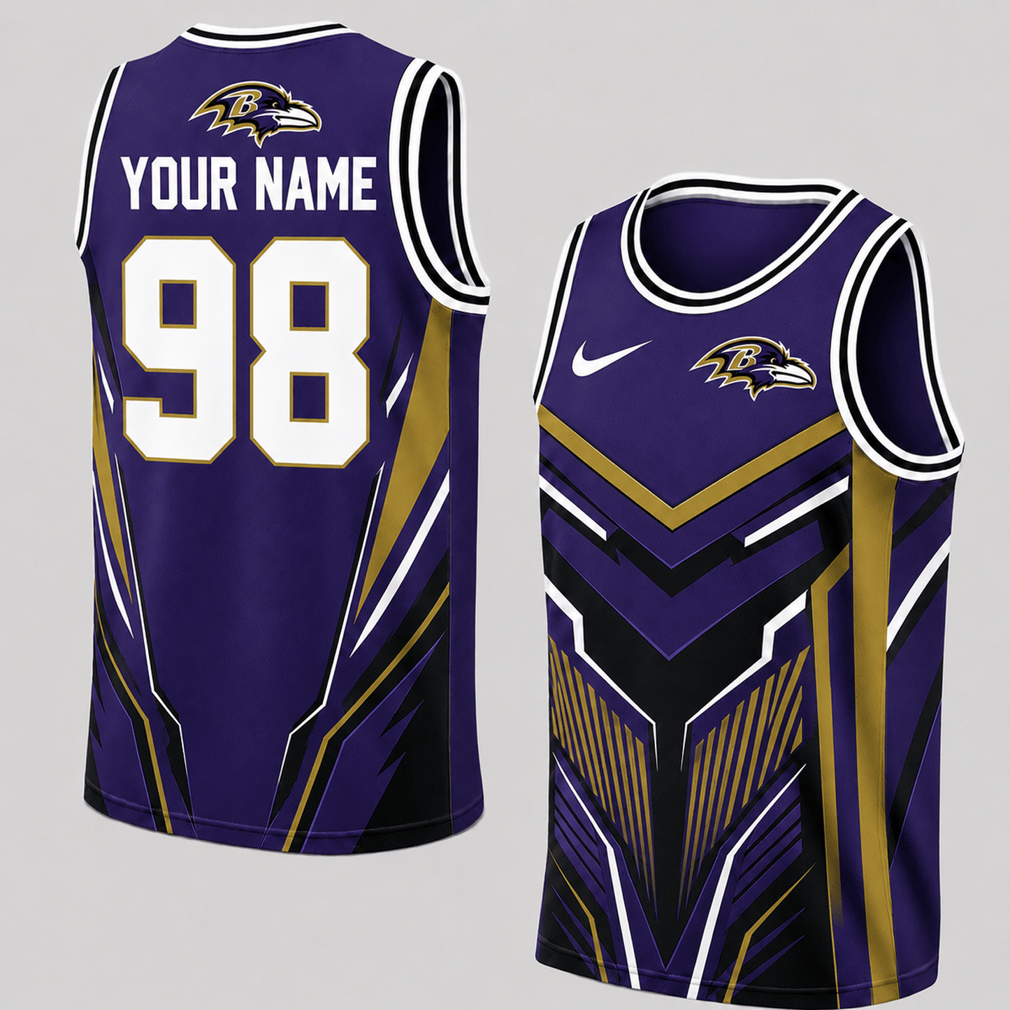 Premium NFL x BAL Personalized Football Fan Tank Top Custom Name Number Sport Shirt 220626