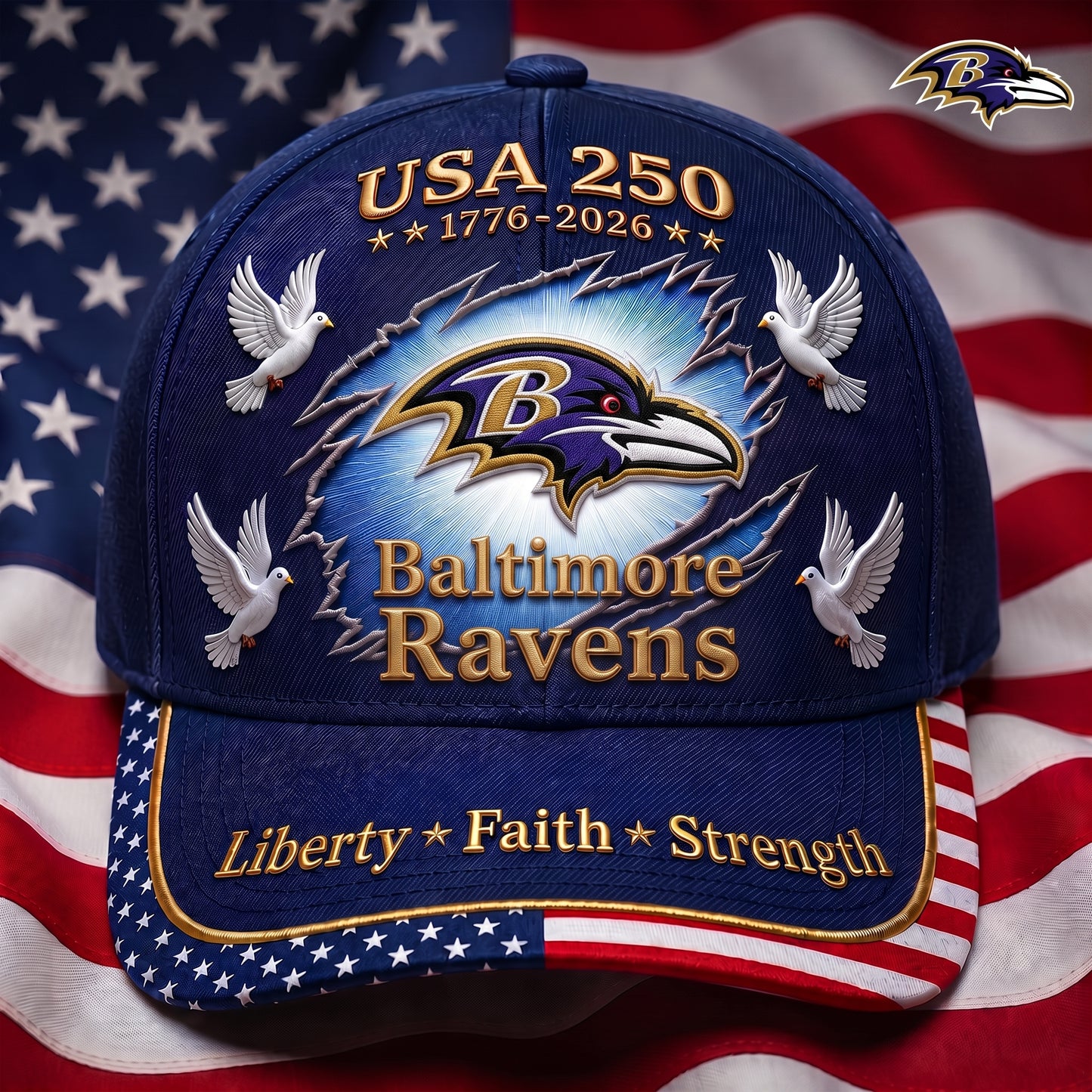 Premium NFL x BR 250 Years Anniversary Of Freedom Cap V3 260626