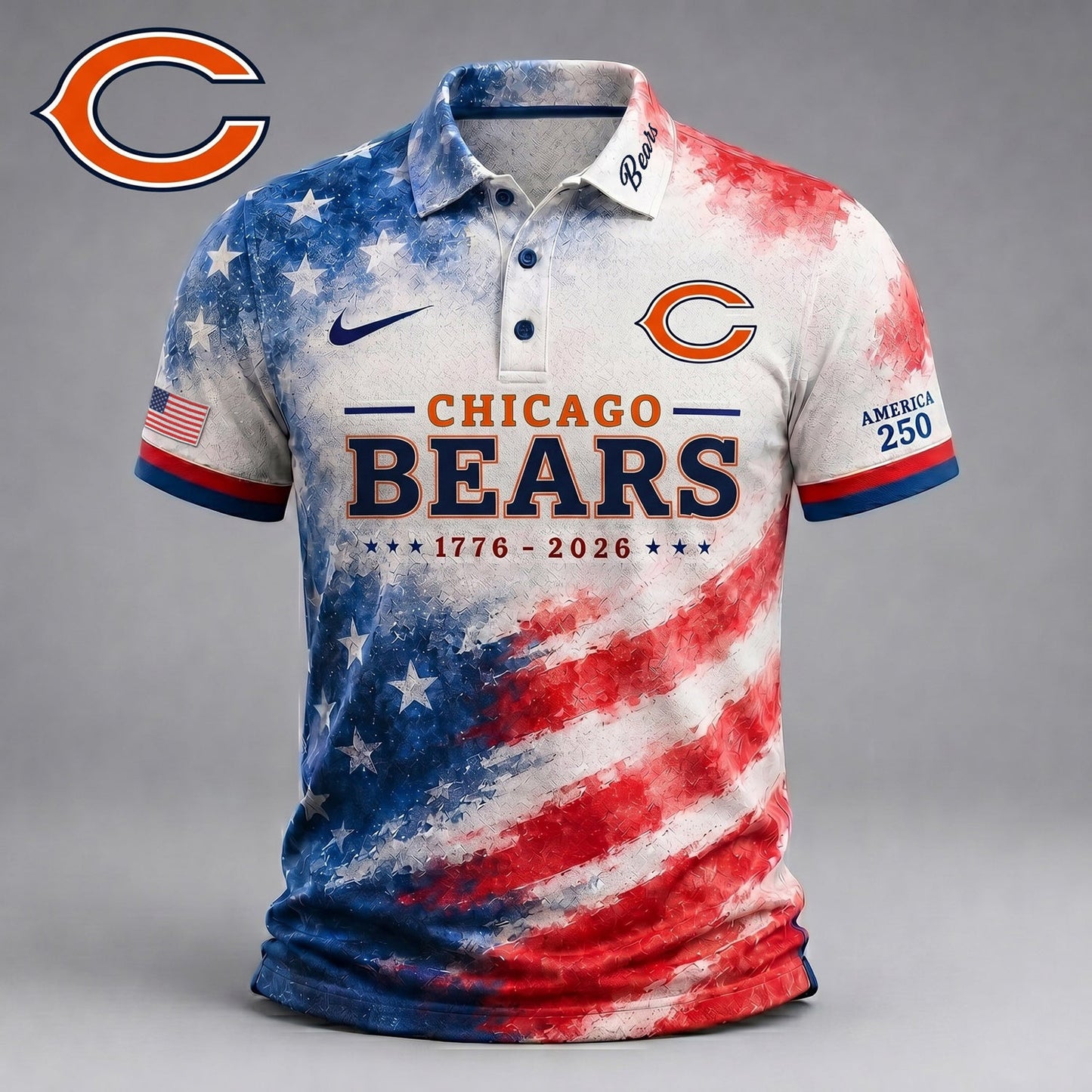 Premium NFL x CHI 250 Years Of Freedom Polo Shirt NDT NHM 150626