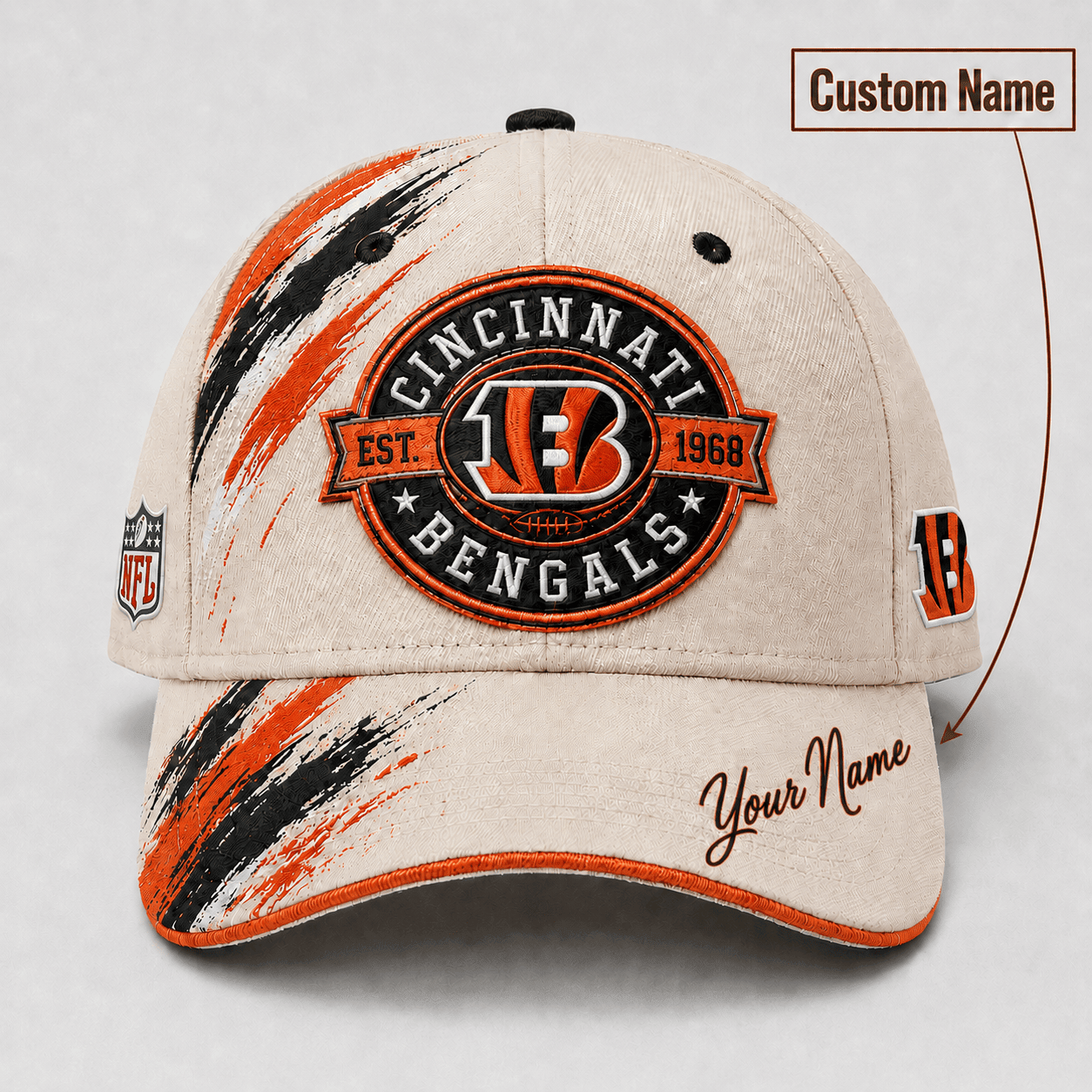 Premium NFL x CIN Custom Name Cap For Football Fans Loving Sporty Style 030726