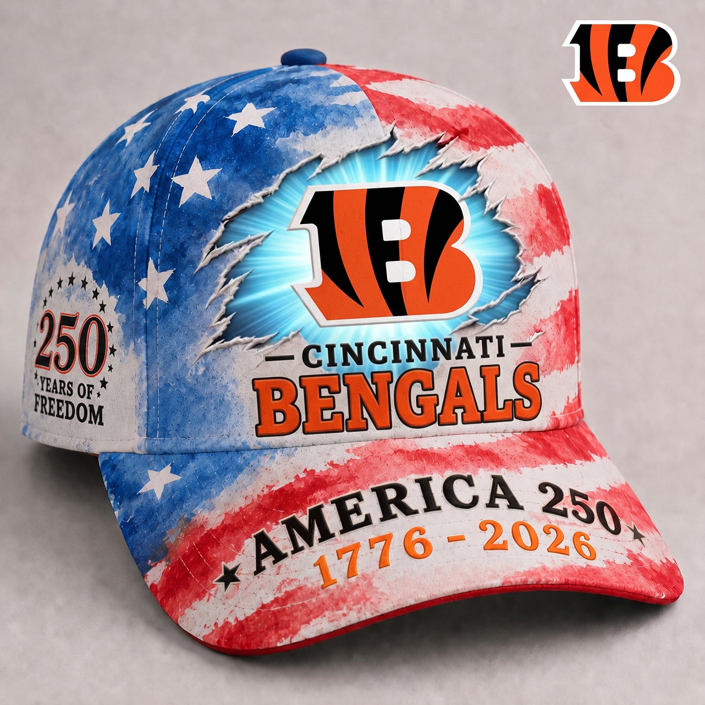 Premium NFL x CIN EXCLUSIVE 250 Years Anniversary Of Freedom Cap 270626