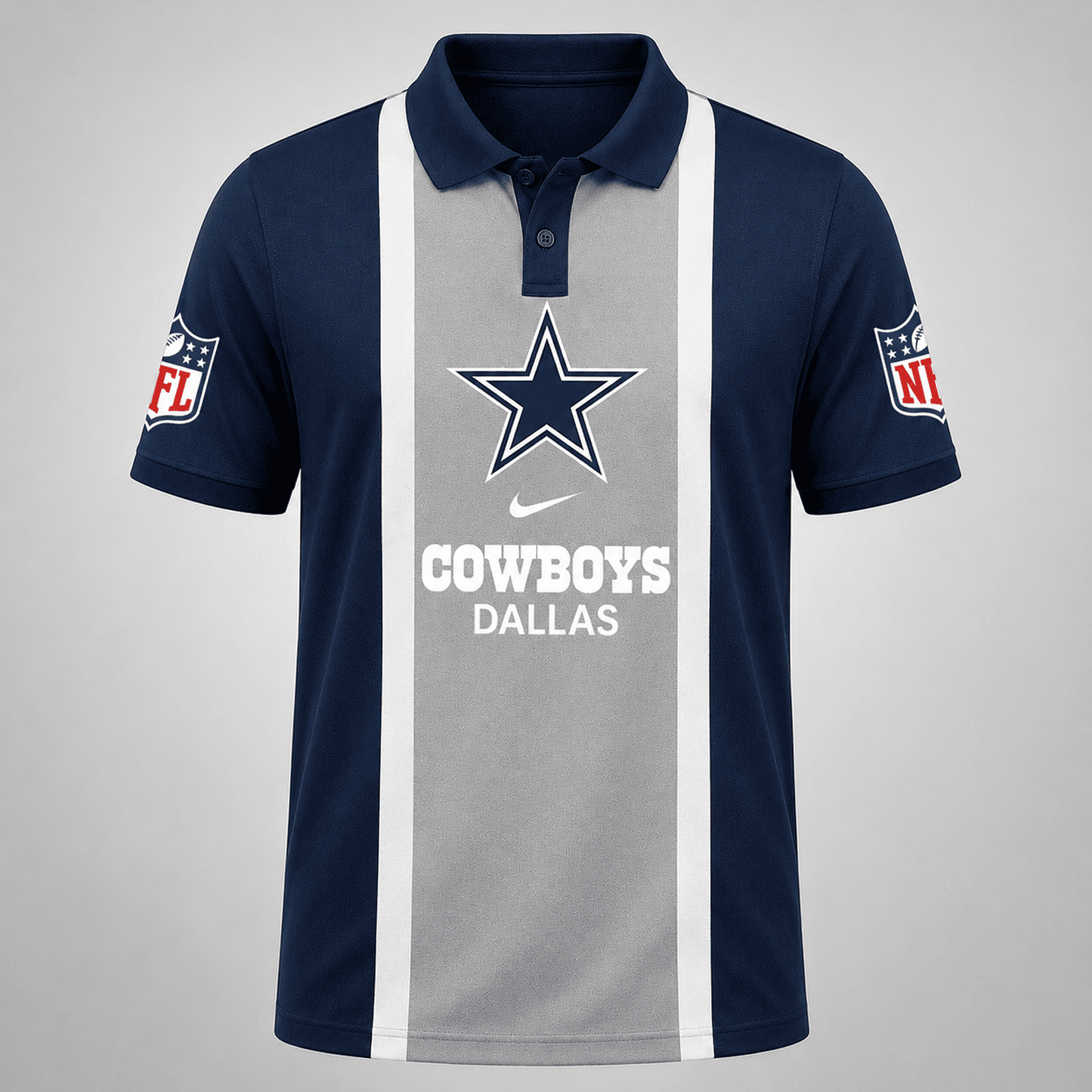 Premium NFL x DAL Sports Inspired Vertical Stripe Polo 250626