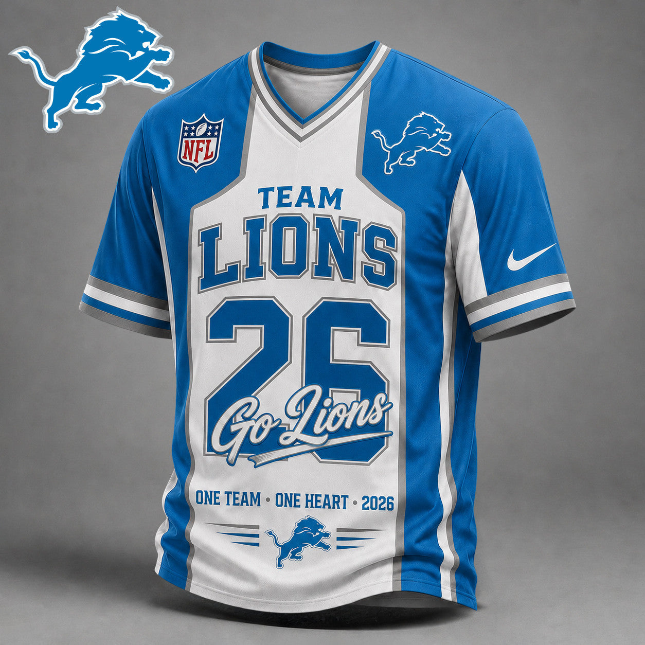 Premium NFL x DET Team Pride V-Neck Shirt limited editions NDT LVH 010626