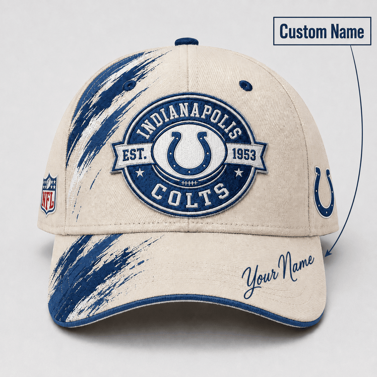 Premium NFL x IND Custom Name Cap For Football Fans Loving Sporty Style 030726