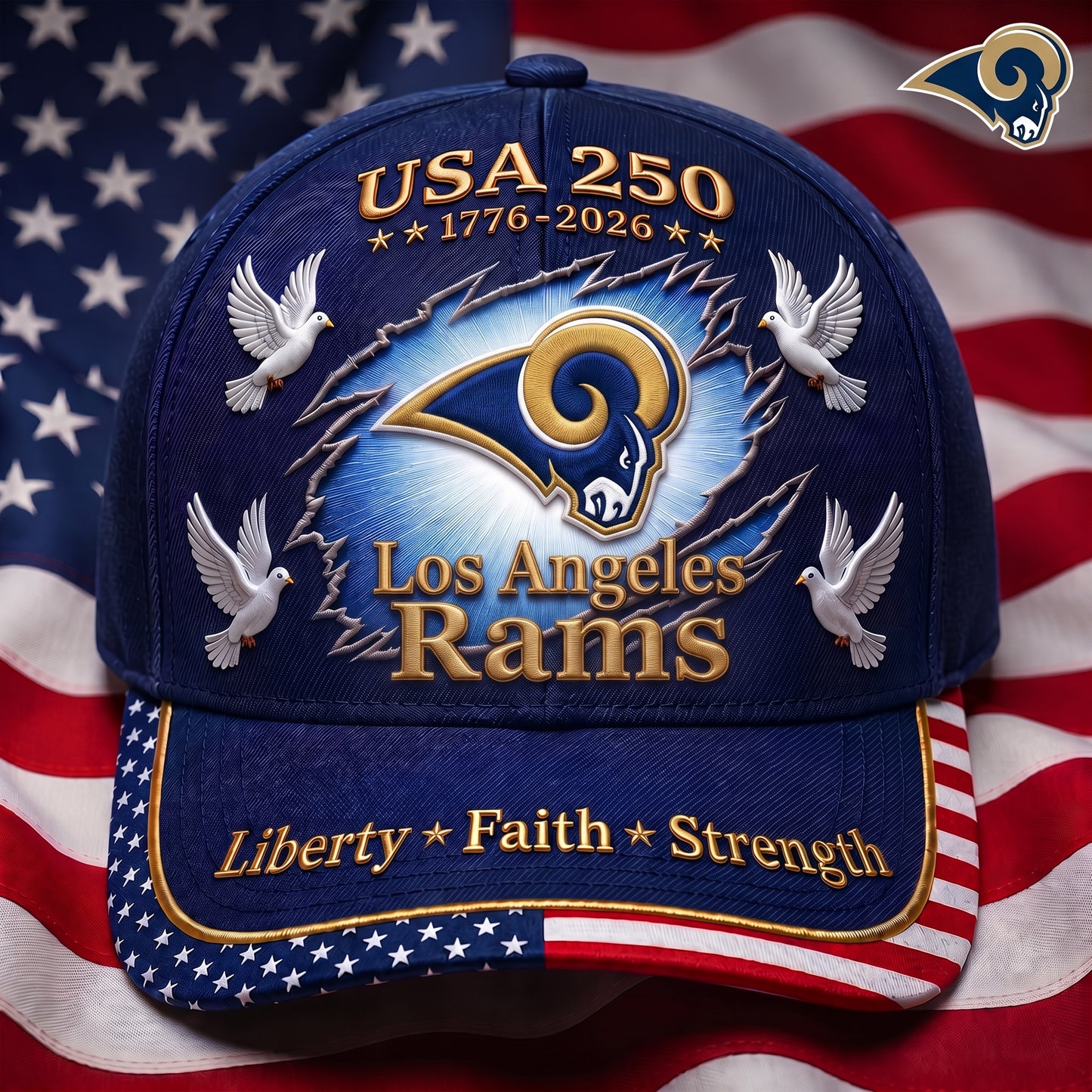 Premium NFL x LAR 250 Years Anniversary Of Freedom Cap V3 260626