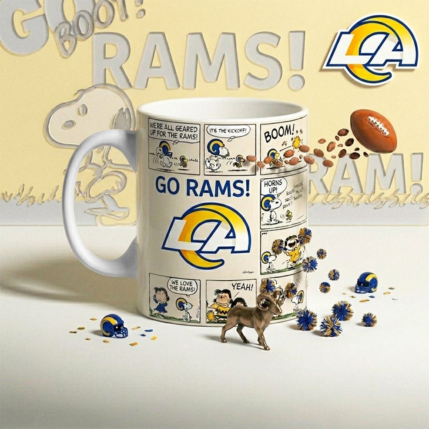 Premium NFL x LAR Peanuts Comic Mug NDT NHM 210426