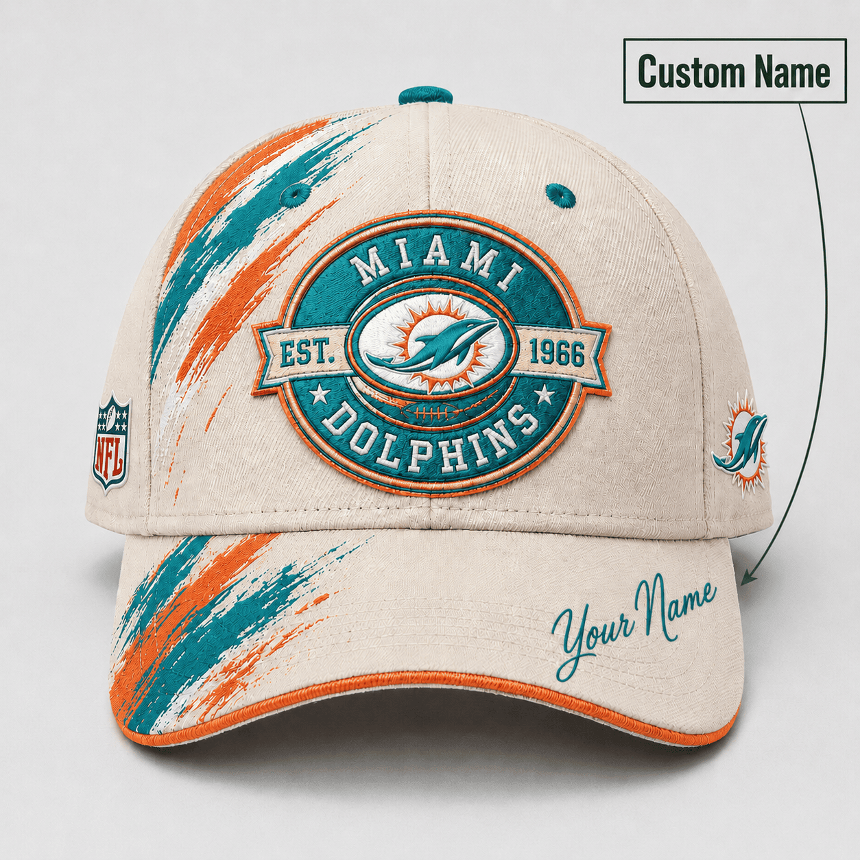 Premium NFL x MIA Custom Name Cap For Football Fans Loving Sporty Style 030726