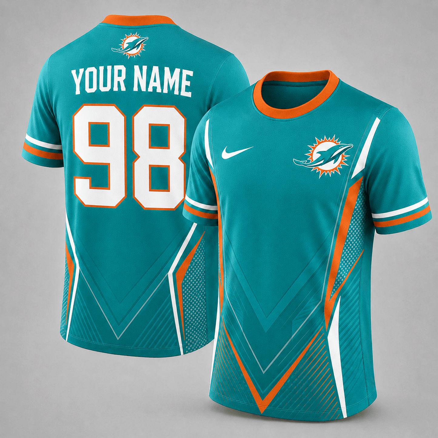 Premium NFL x MIA Custom Name Number Personalized Athletic T-Shirt 220626