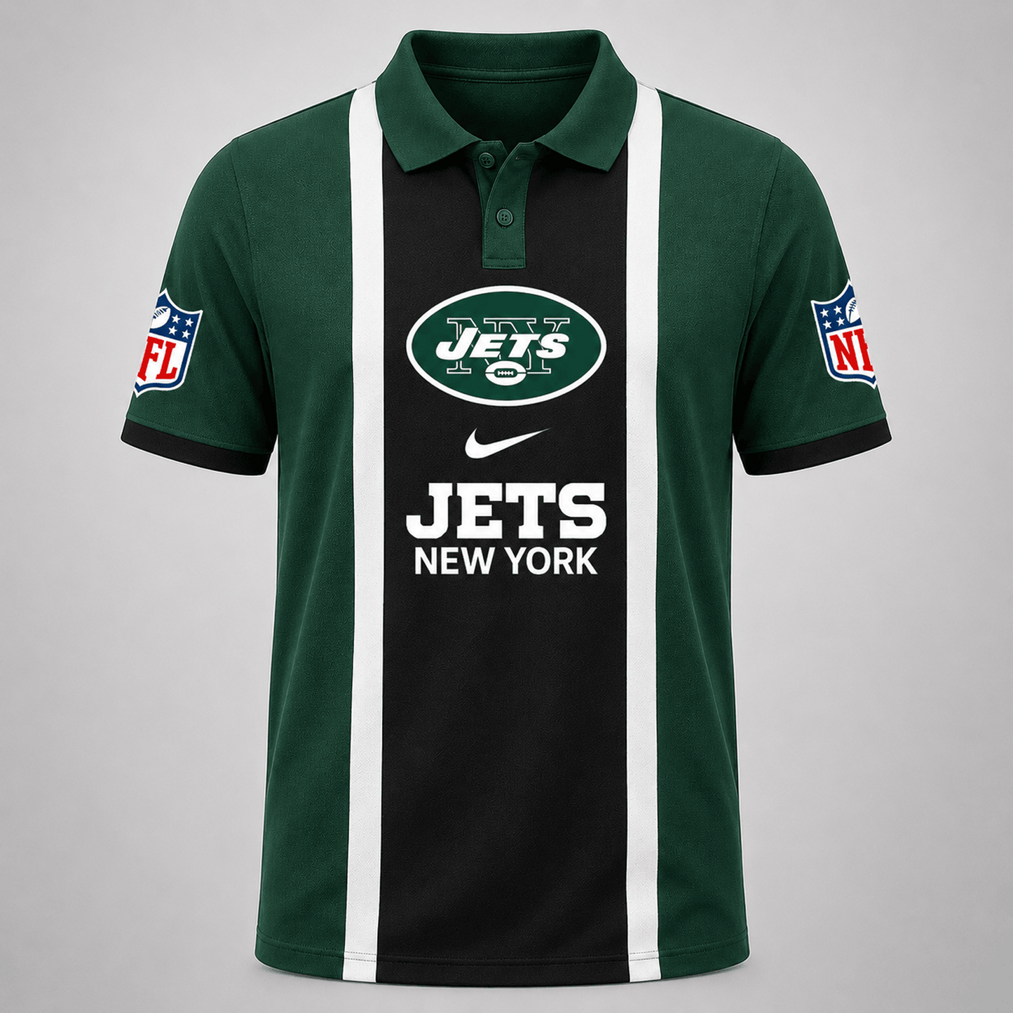Premium NFL x NYJ Sports Inspired Vertical Stripe Polo 250626