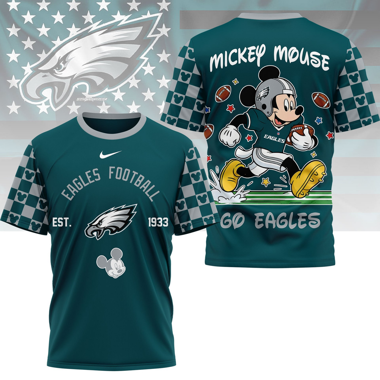 Premium NFL x PE Mouse Football 3D Shirt NDT VHM