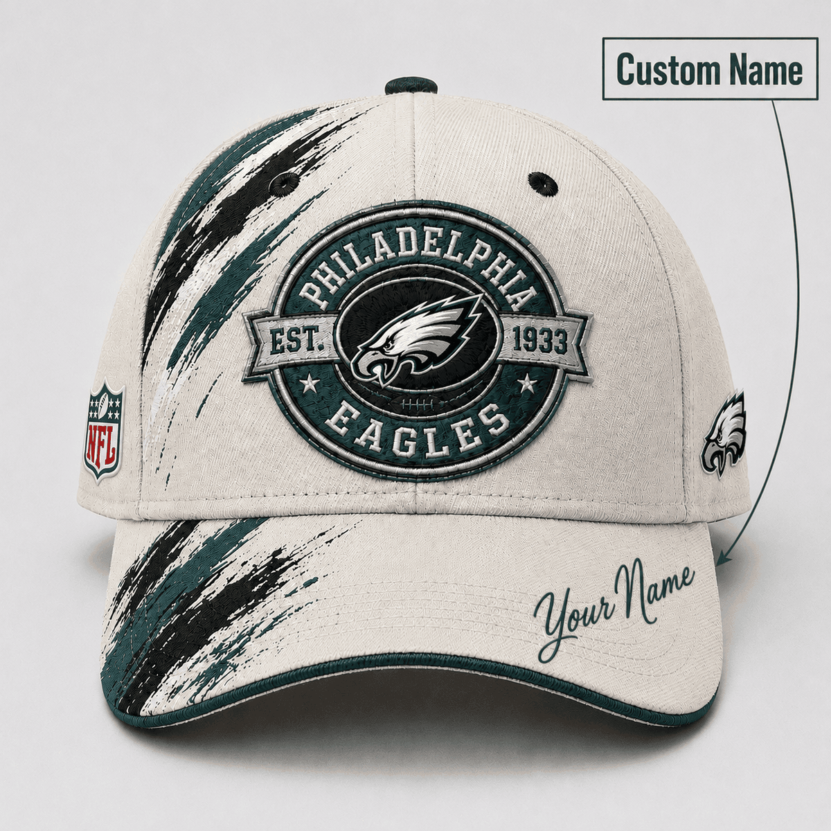 Premium NFL x PHI Custom Name Cap For Football Fans Loving Sporty Style 030726