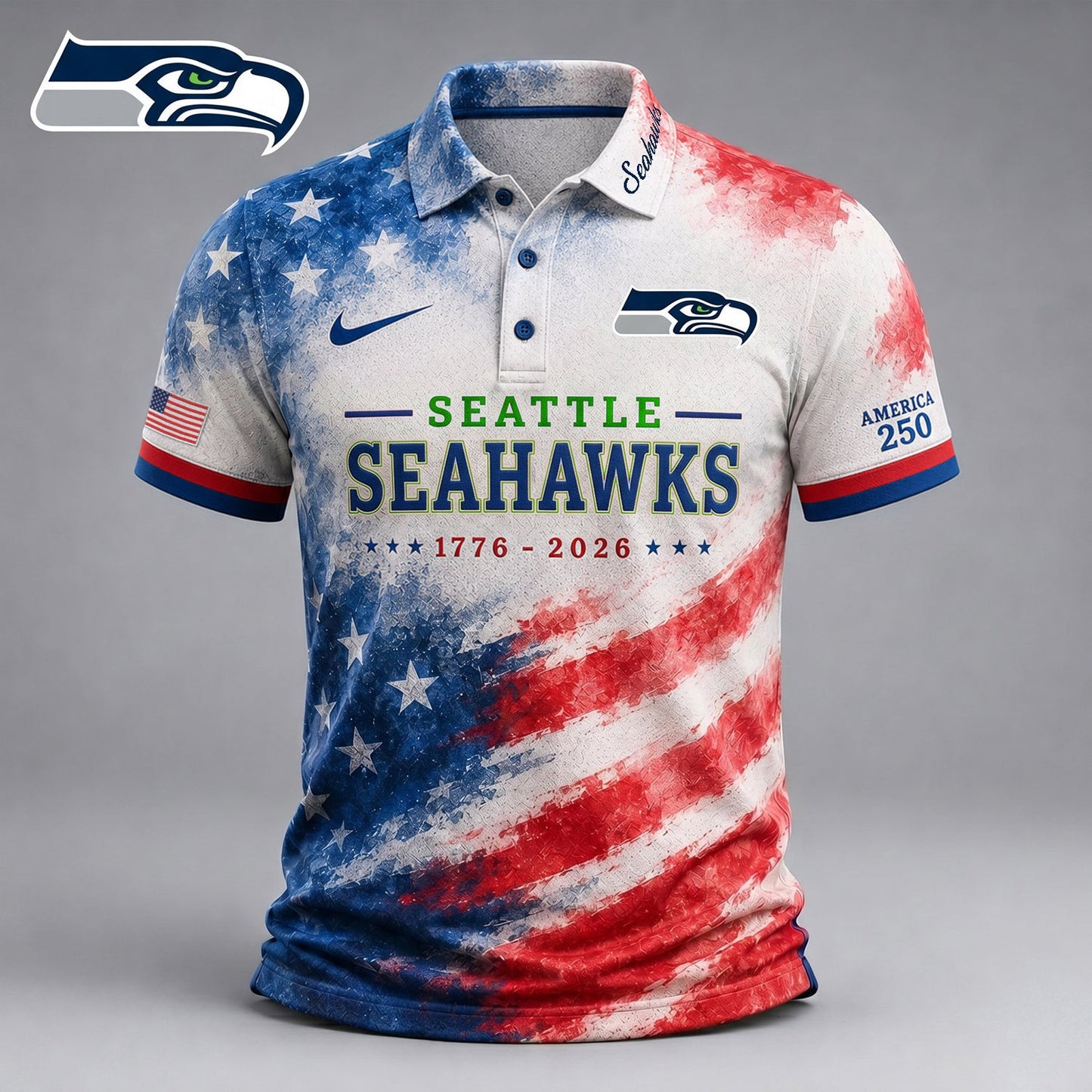 Premium NFL x SEA 250 Years Of Freedom Polo Shirt NDT NHM 150626
