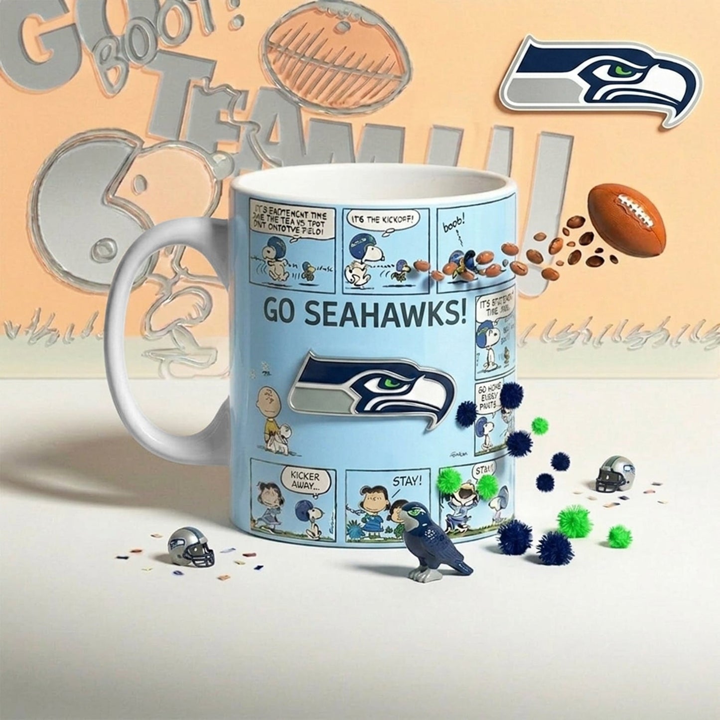 Premium NFL x SEA Peanuts Comic Mug NDT NHM 210426