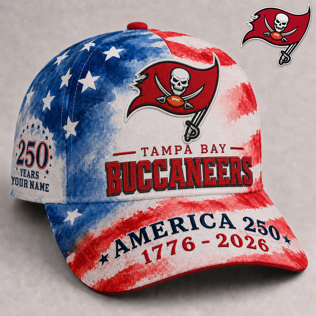 Premium NFL x TB 250 Years Of Freedom Custome Name Cap 160626