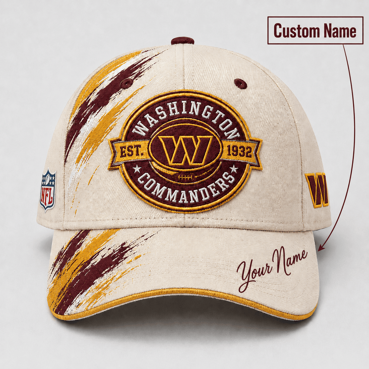 Premium NFL x WAS Custom Name Cap For Football Fans Loving Sporty Style 030726