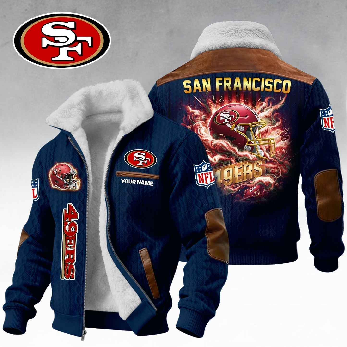 Premium NFL x SF Winter Fleece Jacket New year NDT NHM 090126