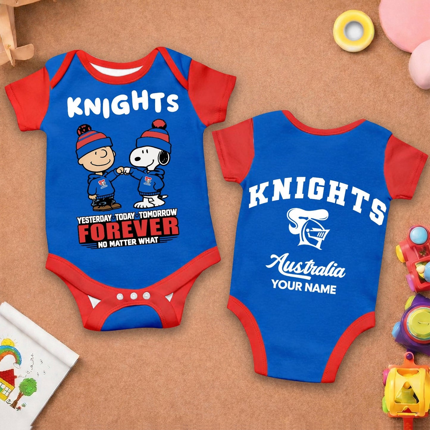 Premium NRL x NK New Baby Romper Peanuts Custom Name For Kids NDT LVH 110326