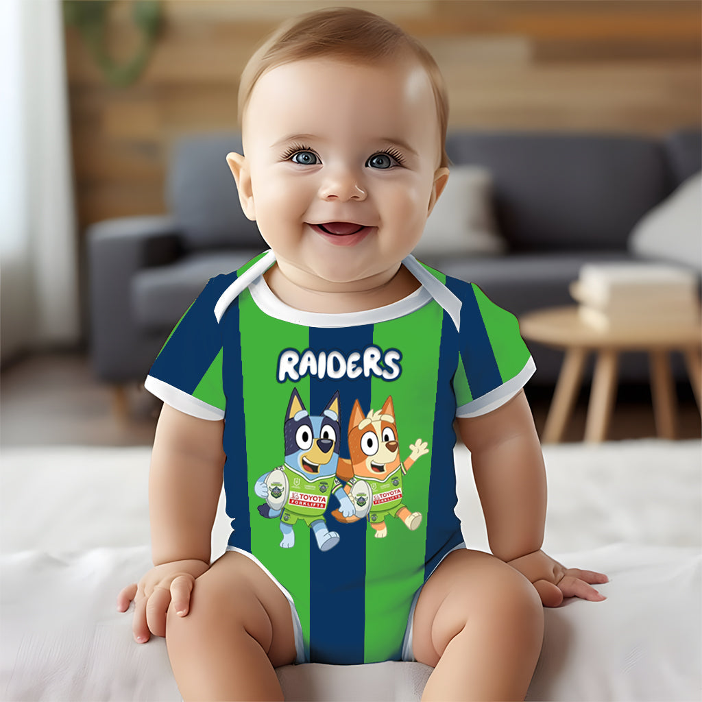 Premium NRL X CR Bluey & Bingo Baby Romper Custom Name For Kids V4 NDT LVH 230326
