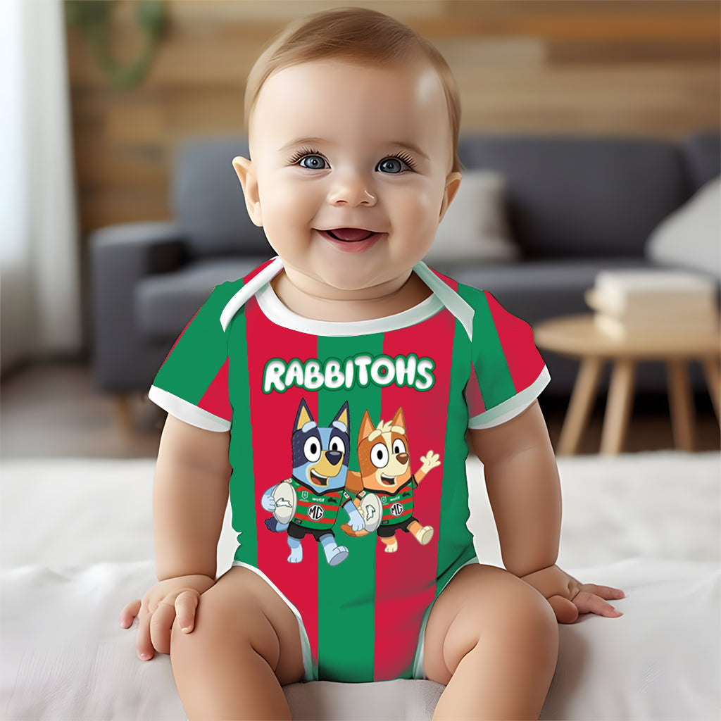 Premium NRL X SSR Bluey & Bingo Baby Romper Custom Name For Kids V4 NDT LVH 230326