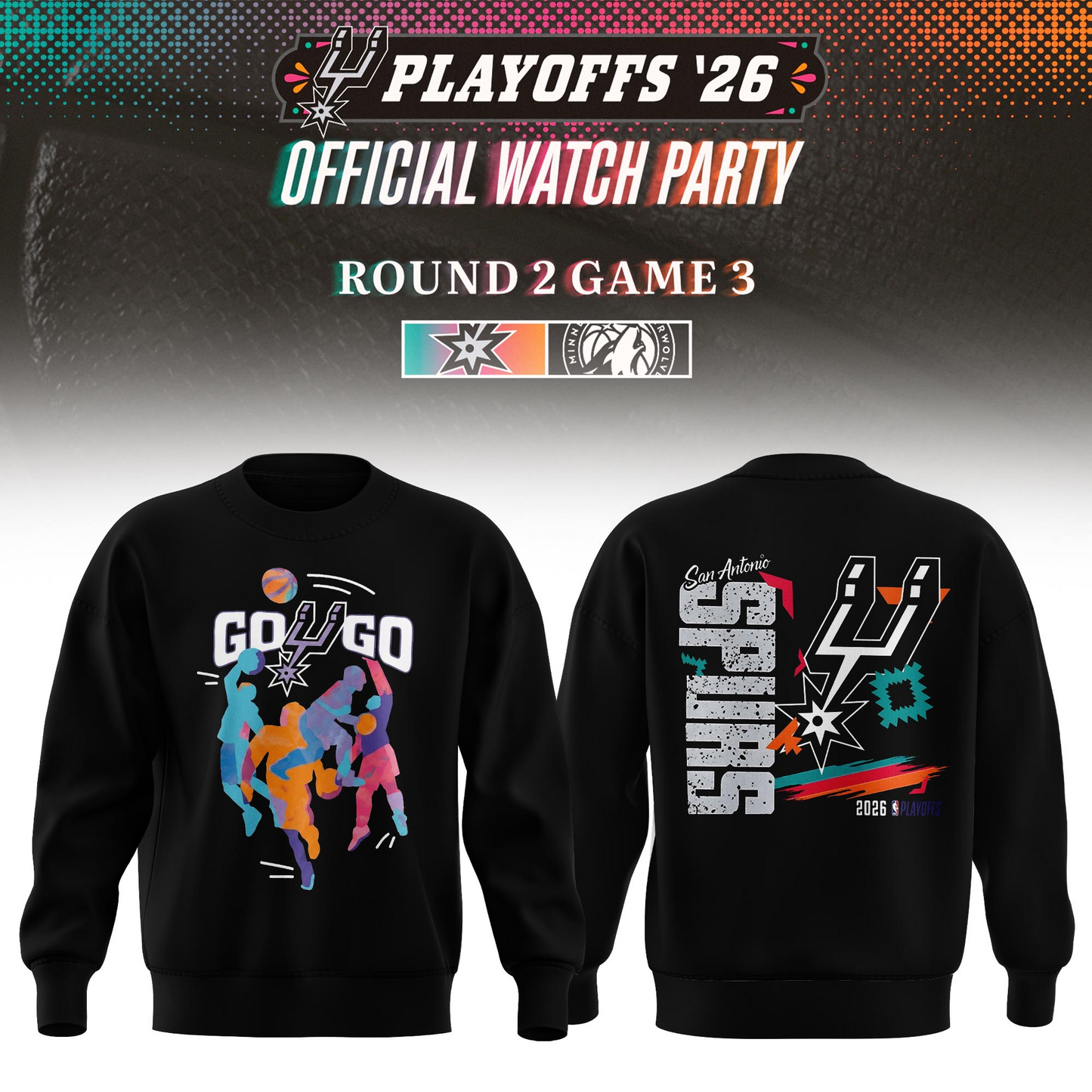 SAS 2026 Game 2 San Antonio Spurs Playoffs 3D Shirt V2 0206 DatND DVT
