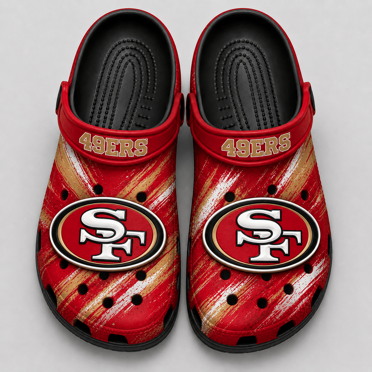 SF Premium NFL Game Day Football Fan Sport Clogs Crocs Abstract Scratch 1706