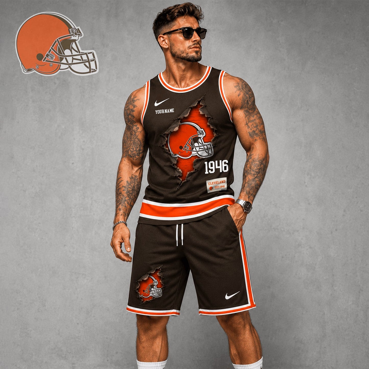 Signature Luxury NFL X CLE Game Day Football Fan Tank Top Bespoke Sovereign Shirt 110626