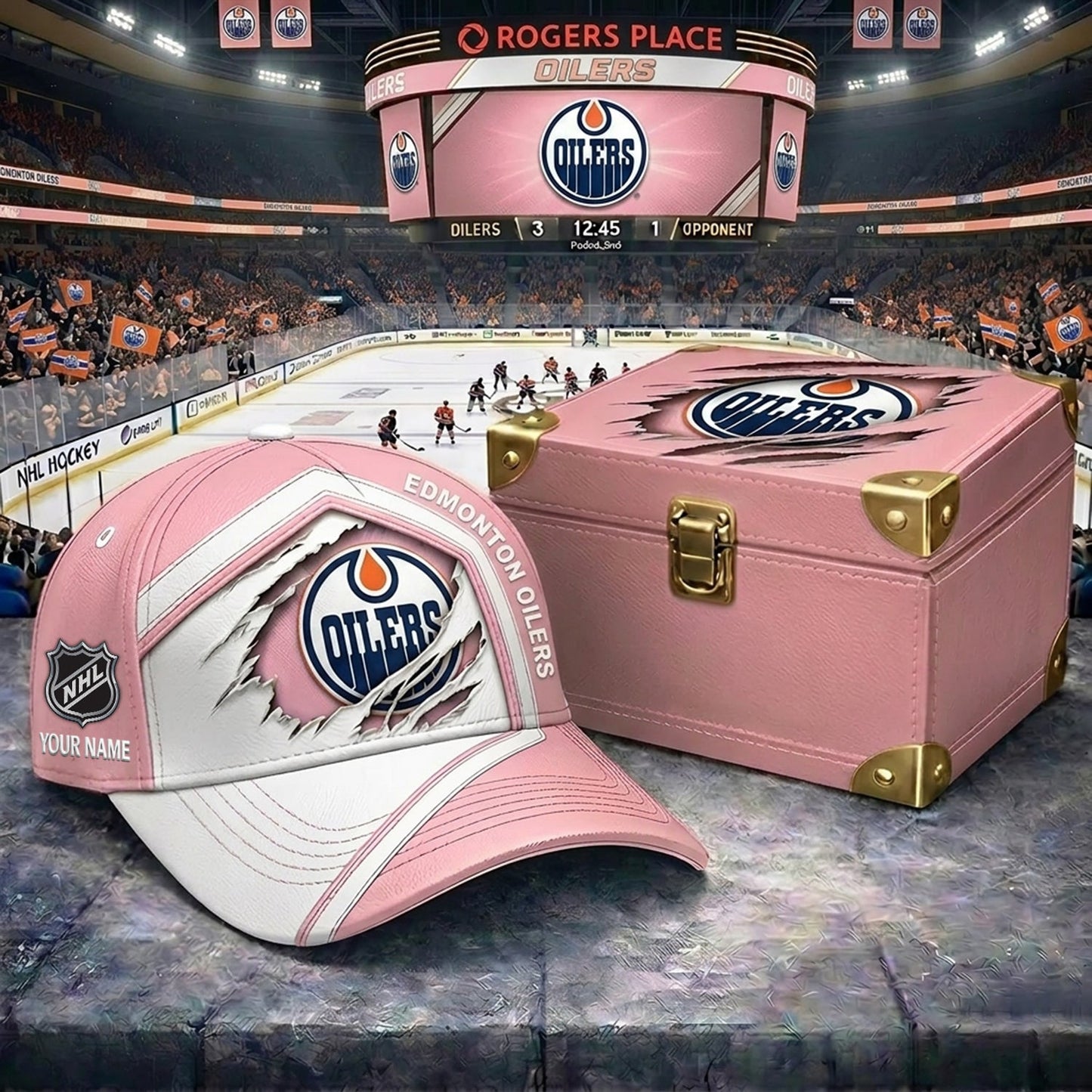 Signature Series NHL x EO BESPOKE PASTEL PINK CRACK CUSTOM NAME HAT V03 NDT NHM 280426
