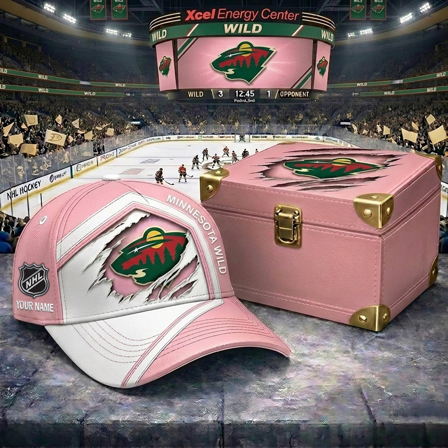 Signature Series NHL x MW BESPOKE PASTEL PINK CRACK CUSTOM NAME HAT V03 NDT NHM 280426