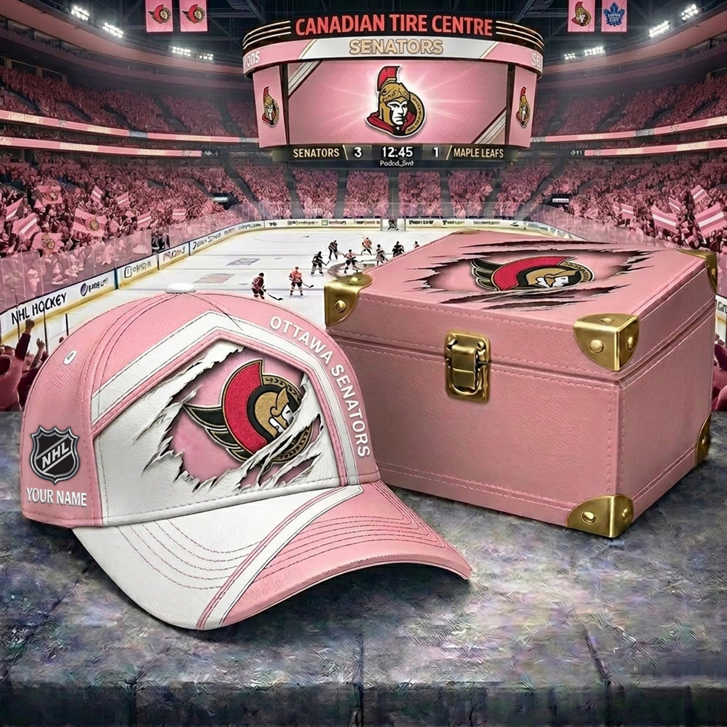 Signature Series NHL x OS BESPOKE PASTEL PINK CRACK CUSTOM NAME HAT V03 NDT NHM 280426