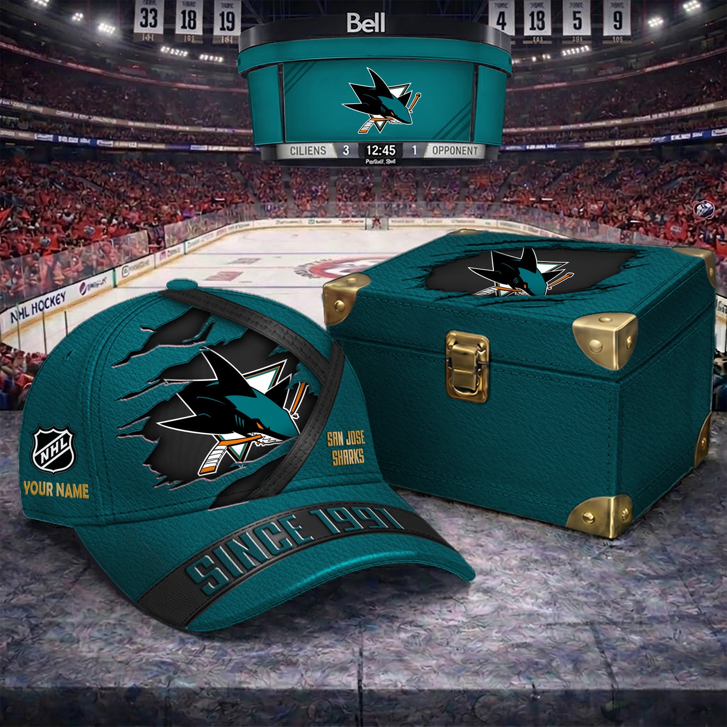 Signature Series NHL x SJS BESPOKE CRACK CUSTOM NAME HAT V2 PLUS NDT NTN 250426