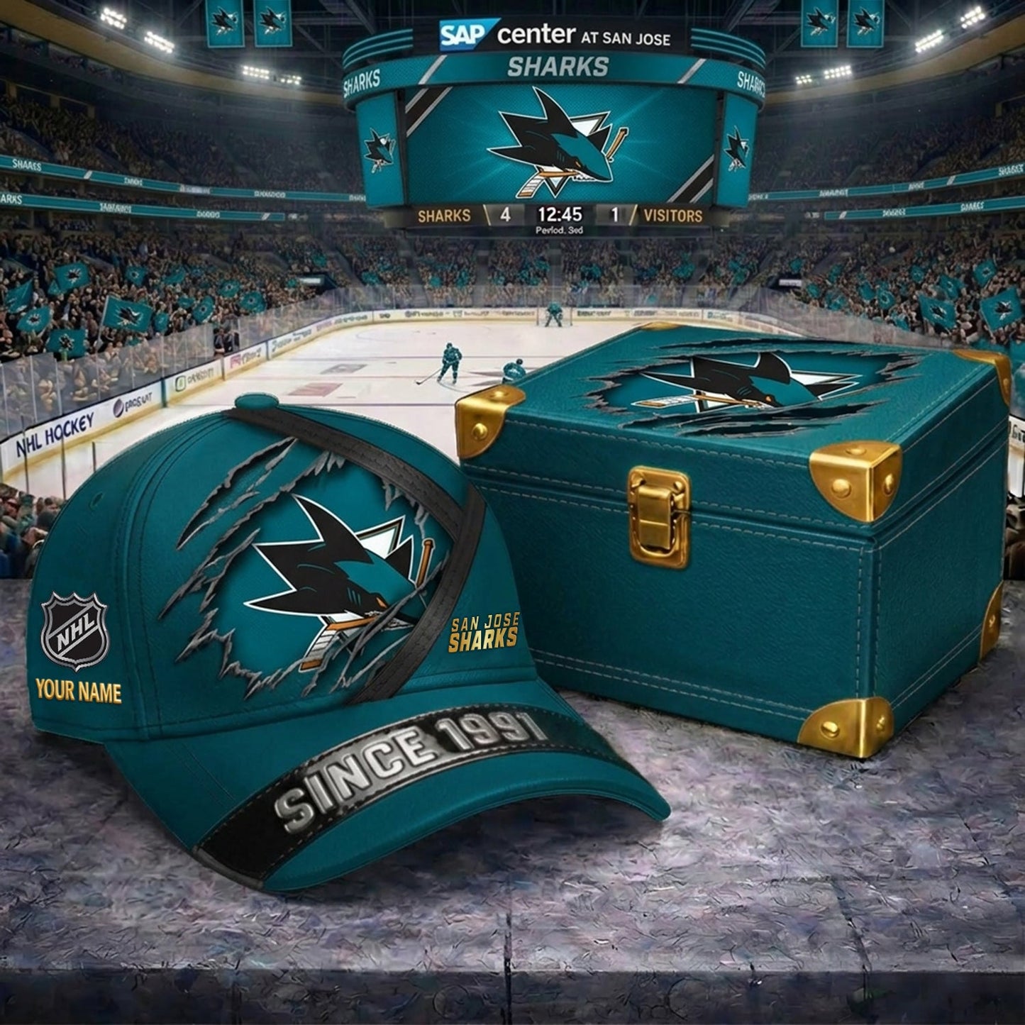 Signature Series NHL x SJS BESPOKE CRACK CUSTOM NAME HAT V3 NDT NHM 270426