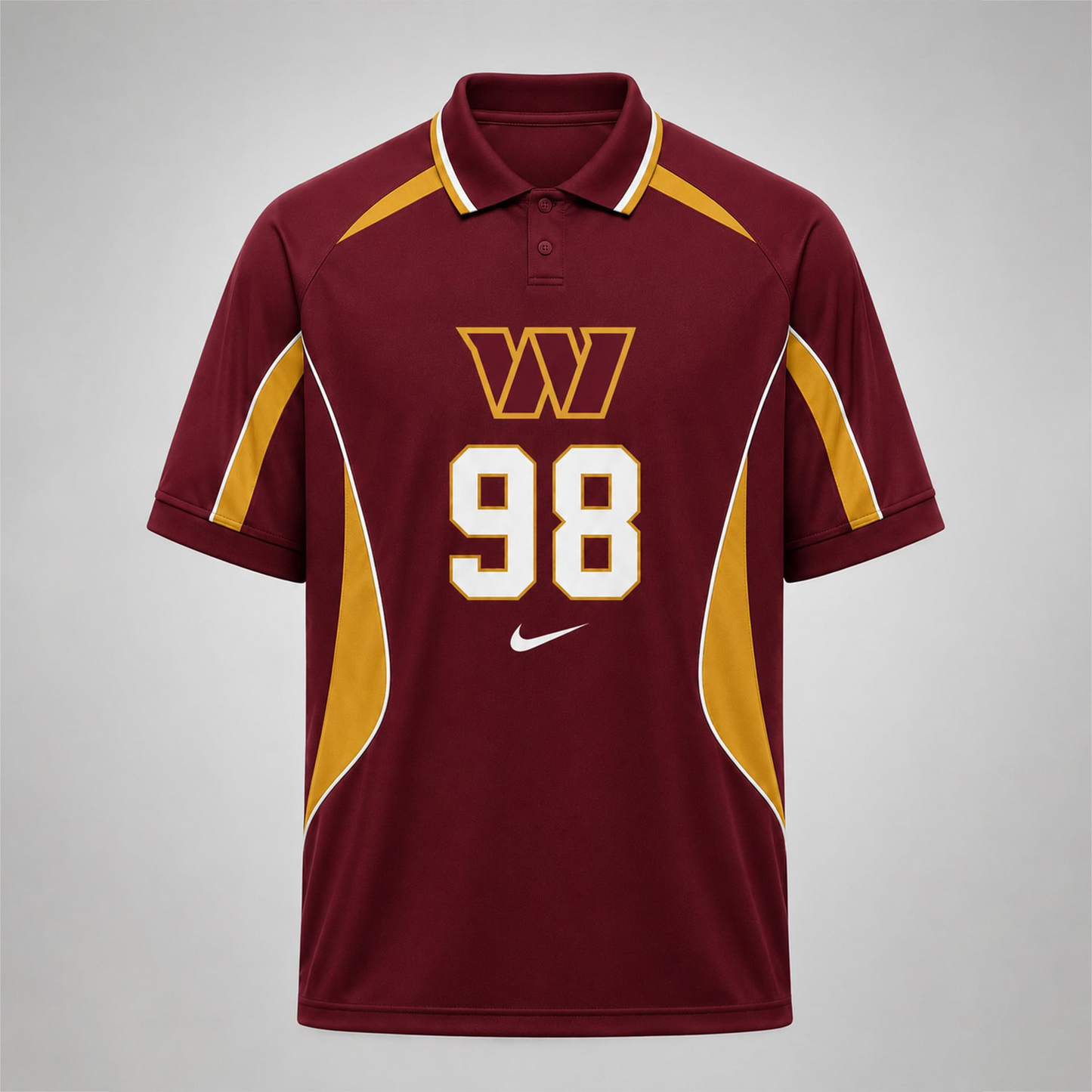 WAS Premium NFL Custom Number Sports Style Polo Shirt 2406