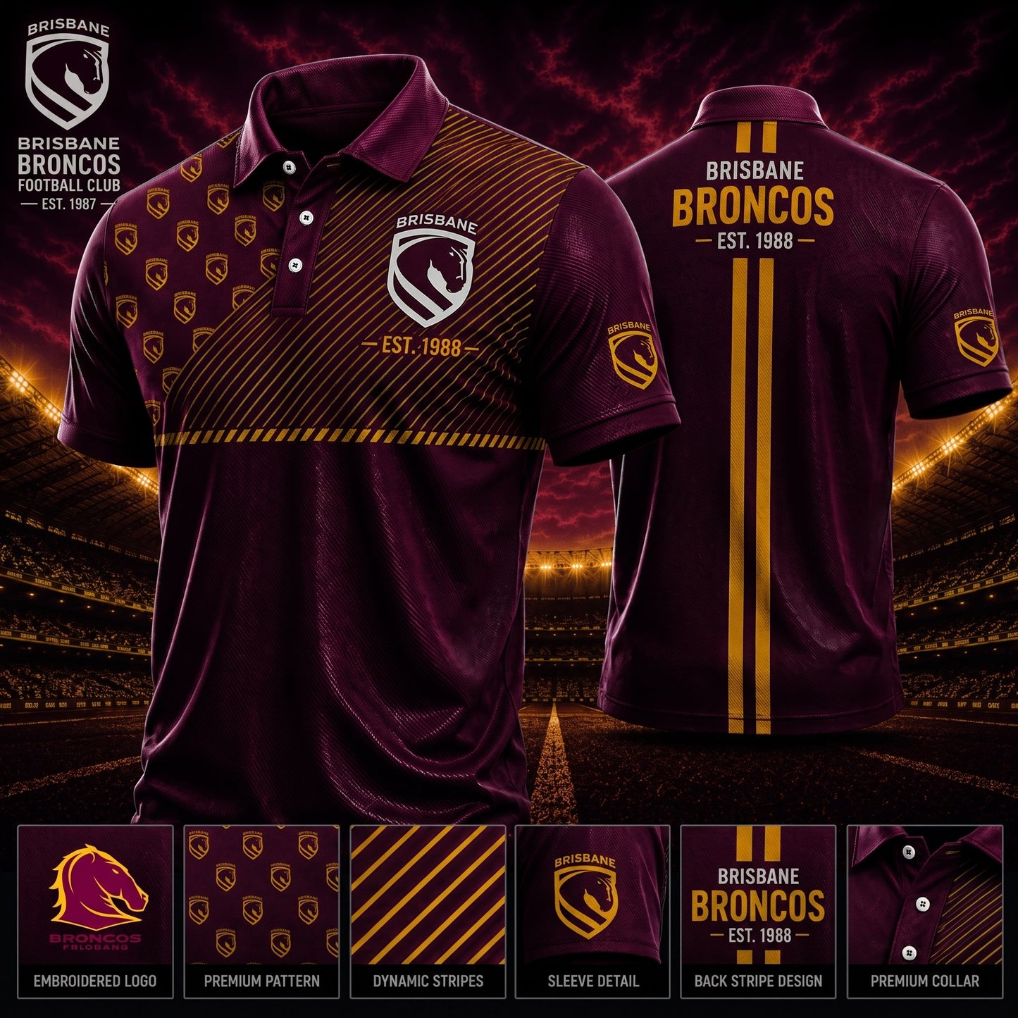 PREMIUM NRL X BB LUXURY GAMEDAY POLO SHIRT LIMITED EDITIONS 240626