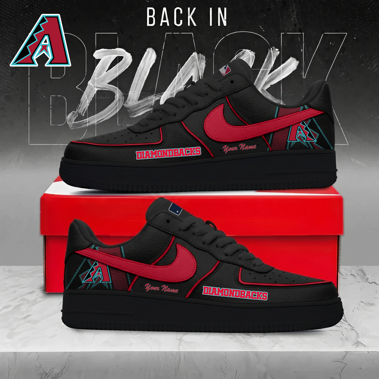 AD x MLB Back In Black AF1 Sneakers 270626
