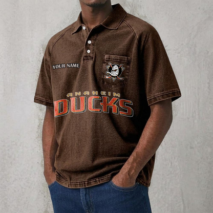 ANA x NHL Men's Distressed Turn-Down Collar Polo DATND TANTD 250526