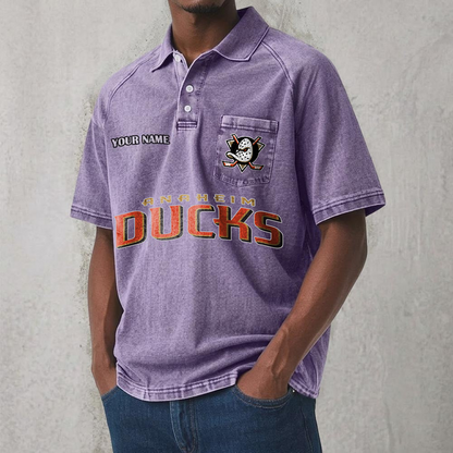 ANA x NHL Men's Distressed Turn-Down Collar Polo DATND TANTD 250526