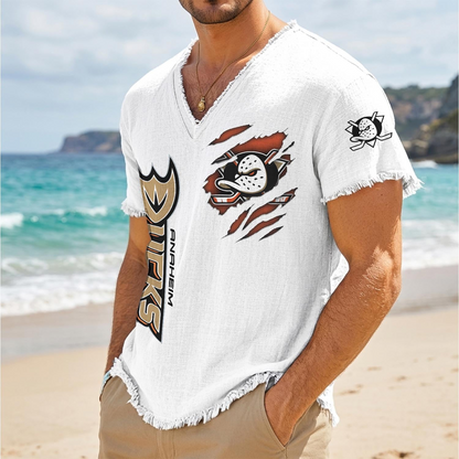 ANA x NHL V-Neck Linen Beach Shirt 1905 DatND DVT