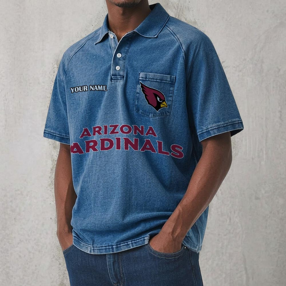 ARI x NFL Men's Distressed Turn-Down Collar Polo DATND TANTD 250526