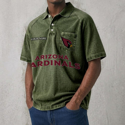 ARI x NFL Men's Distressed Turn-Down Collar Polo DATND TANTD 250526