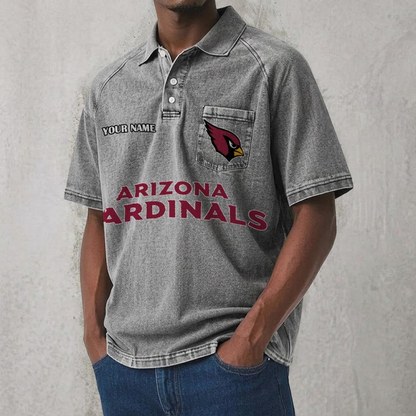ARI x NFL Men's Distressed Turn-Down Collar Polo DATND TANTD 250526