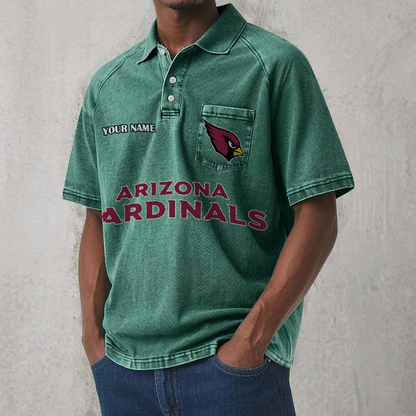 ARI x NFL Men's Distressed Turn-Down Collar Polo DATND TANTD 250526