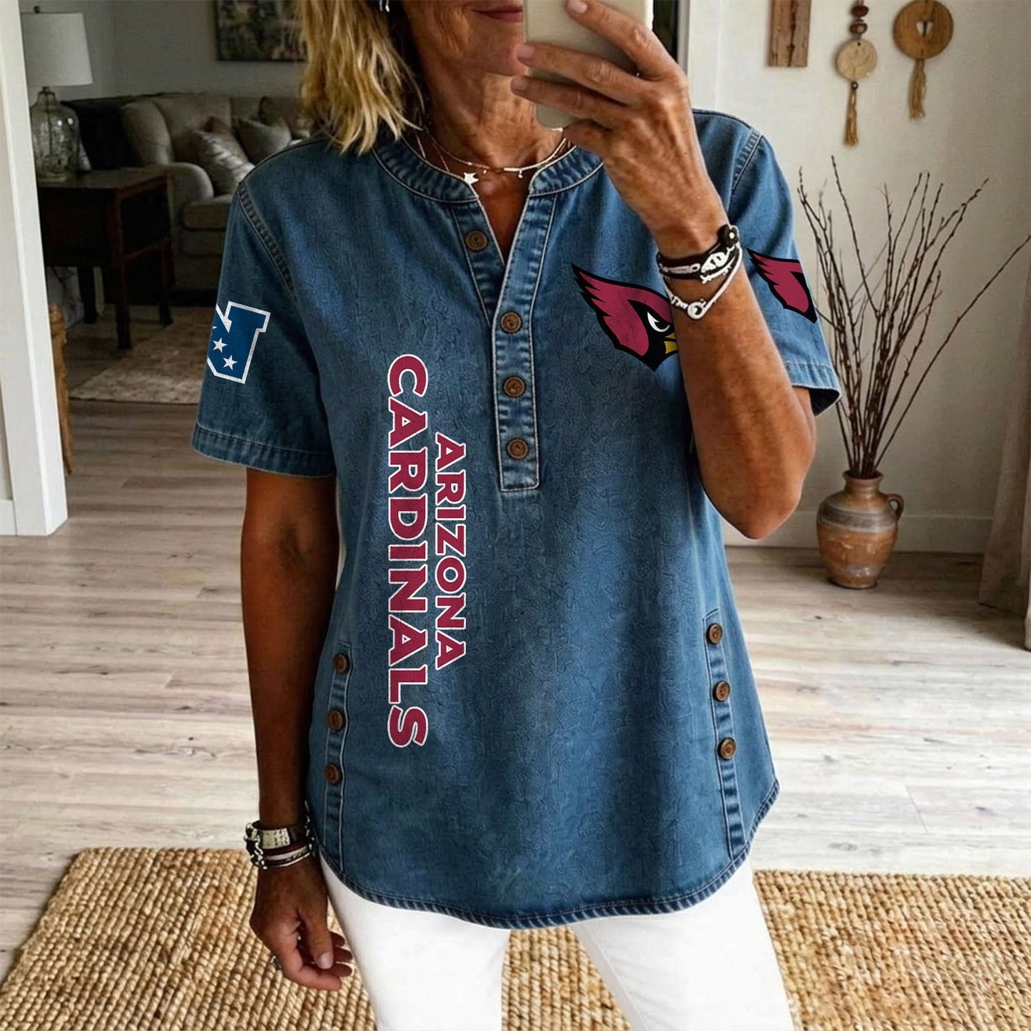 ARI x NFL Womenƒ??s Denim Casual Tops DATND LBN 190526