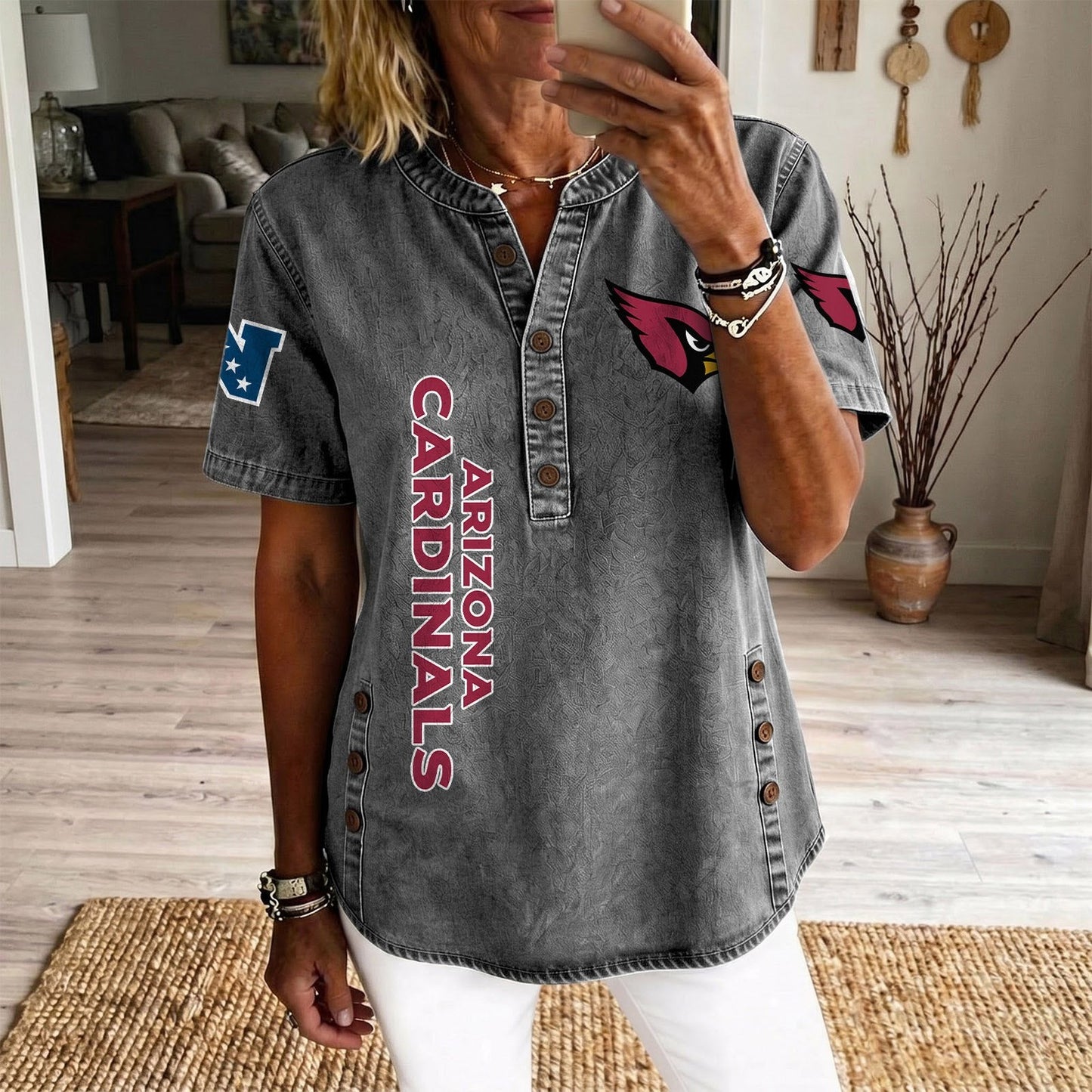ARI x NFL Womenƒ??s Denim Casual Tops DATND LBN 190526