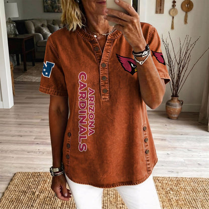 ARI x NFL Womenƒ??s Denim Casual Tops DATND LBN 190526