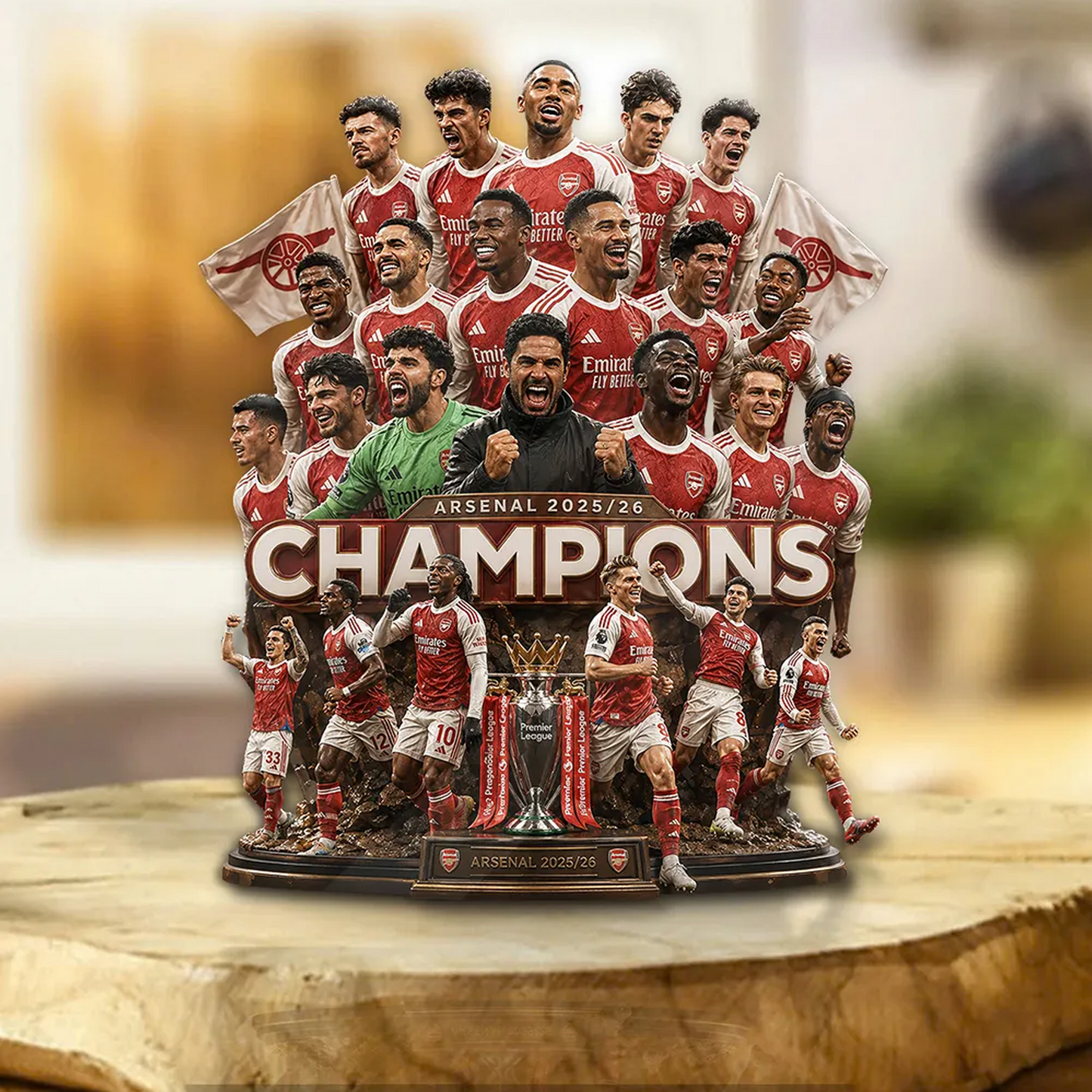 ARS FC Premier League Champions 2526 Custom Shape Acrylic Plaque V3 2205 DatND DVT