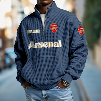 ARS FC Premier League Champions 2526 Waffle Stand Collar Half Zip SweatShirt 2905 DatND DVT